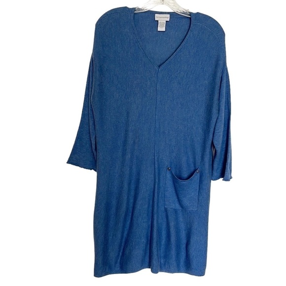Soft Surroundings Sweater Dress Women's M Blue Slouchy Pocket  Touch of Cashmere - Picture 1 of 12